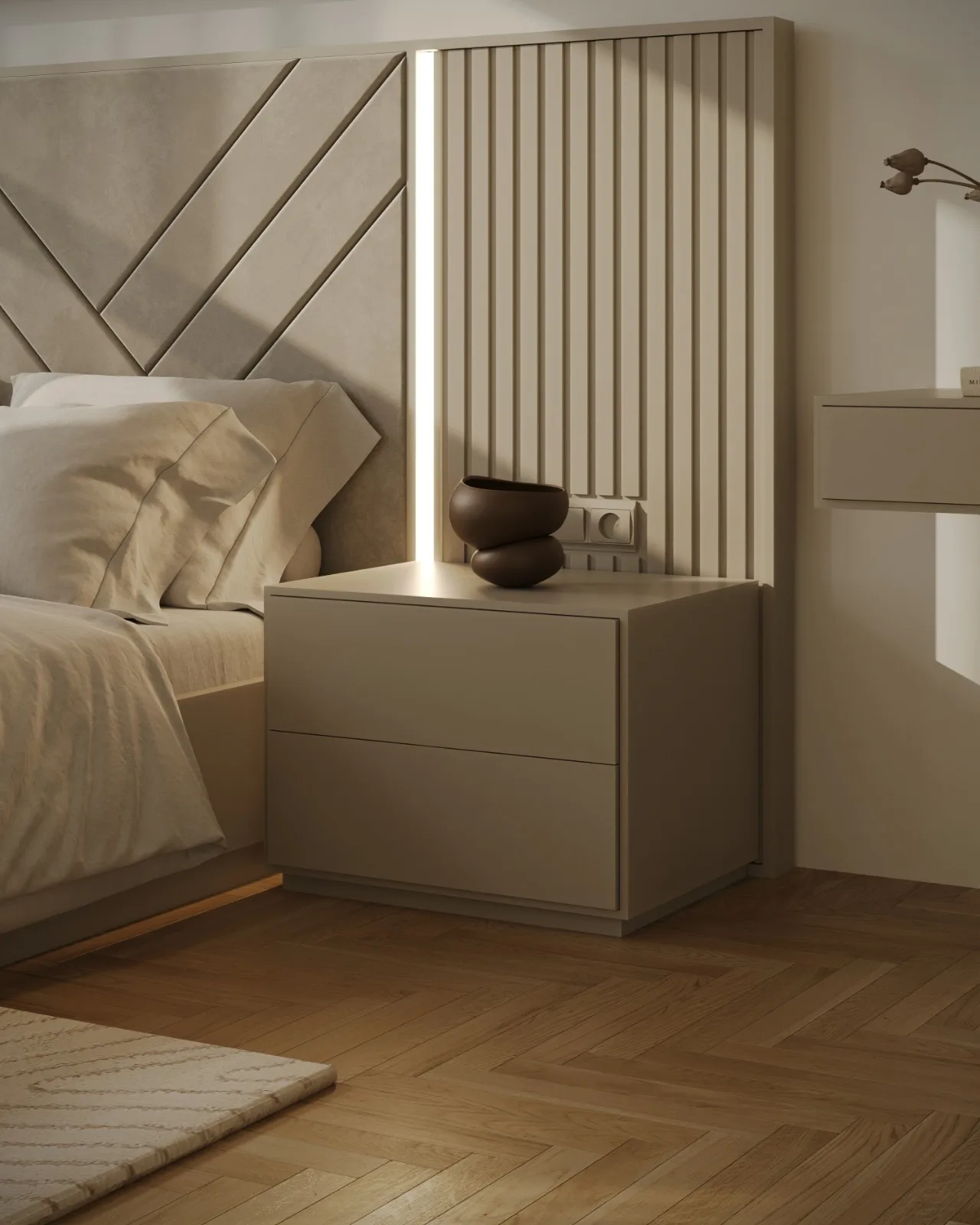 Chambre Aux Lignes Graphiques — aménagement intérieur sur mesure