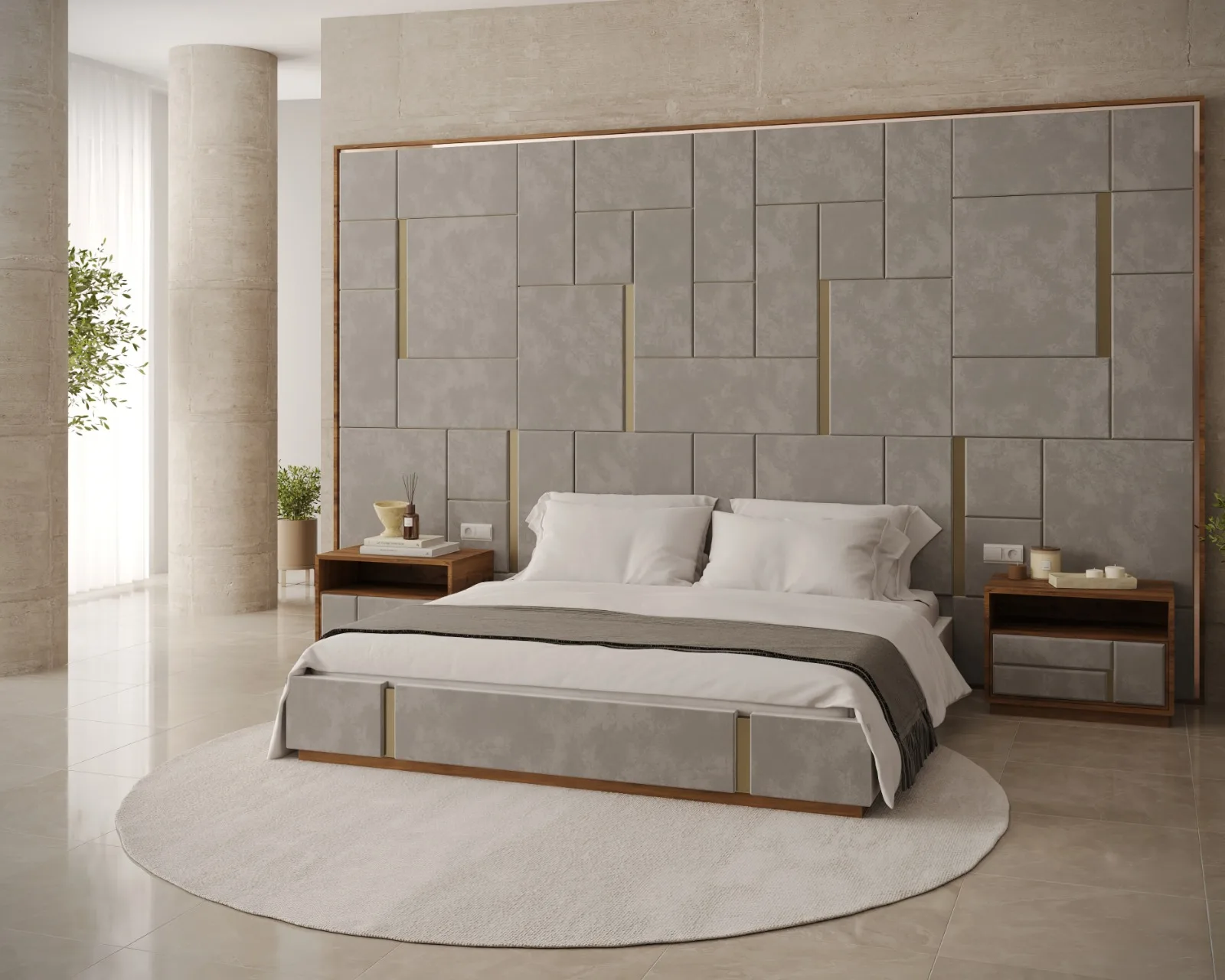 Chambre En Pierre Et Bois — aménagement intérieur sur mesure
