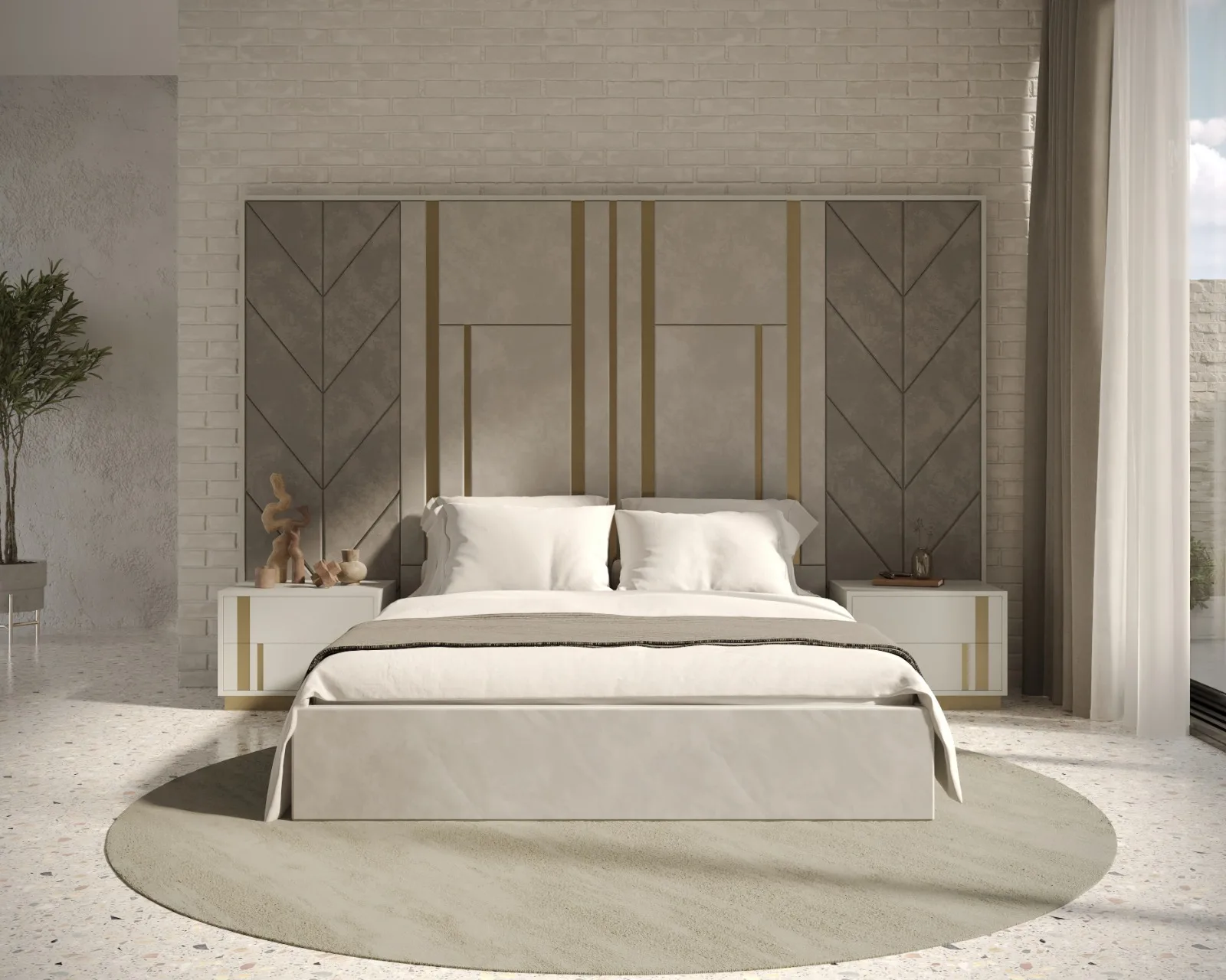 Chambre Avec Tête De Lit Intégrée — vue 3