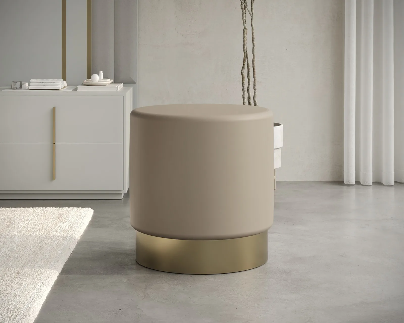 Assise Ronde Aux Finitions Dorées — aménagement intérieur sur mesure