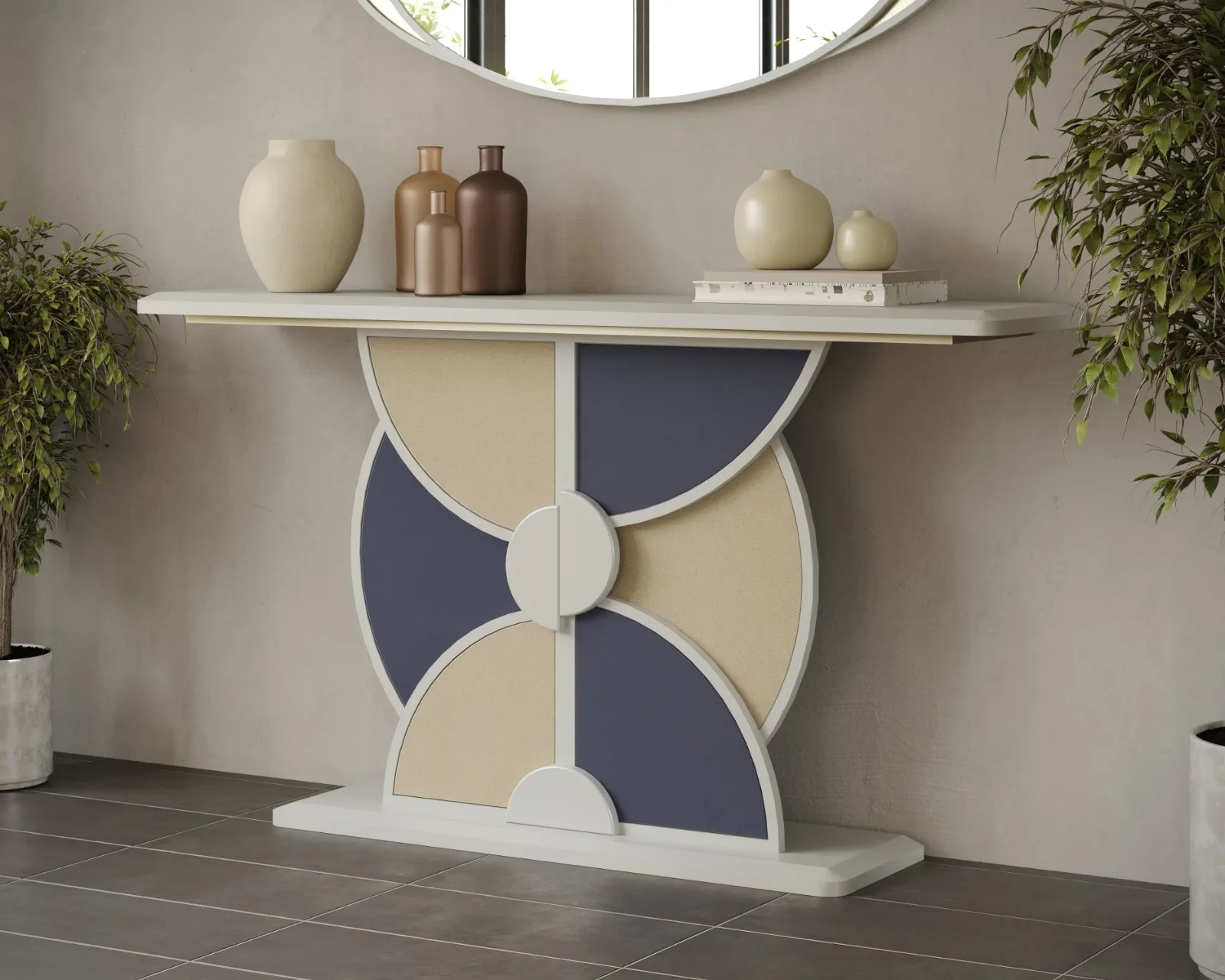 Miroir Ovale Et Console Suspendue — vue 4
