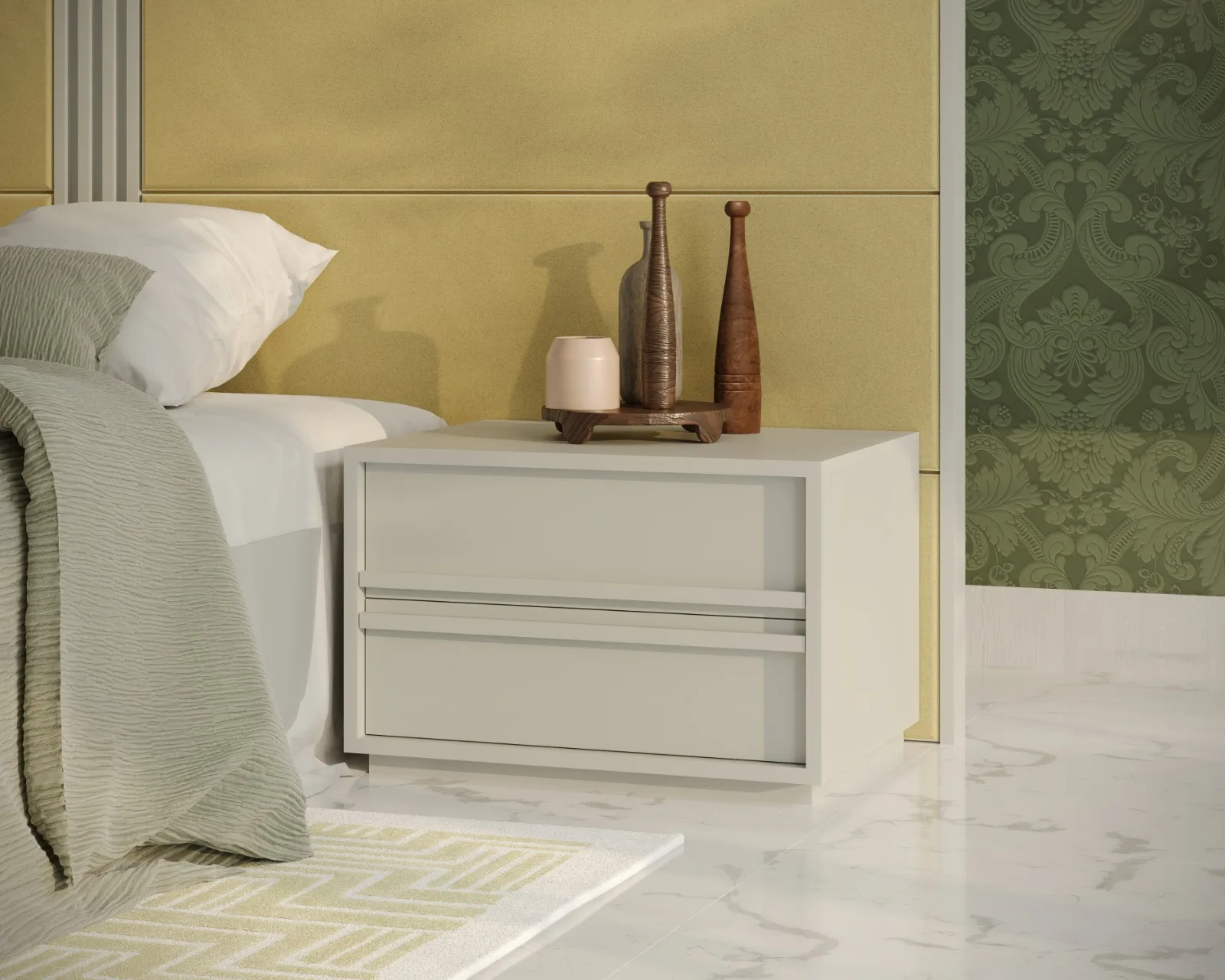 Chambre Aux Tons Sable — aménagement intérieur sur mesure