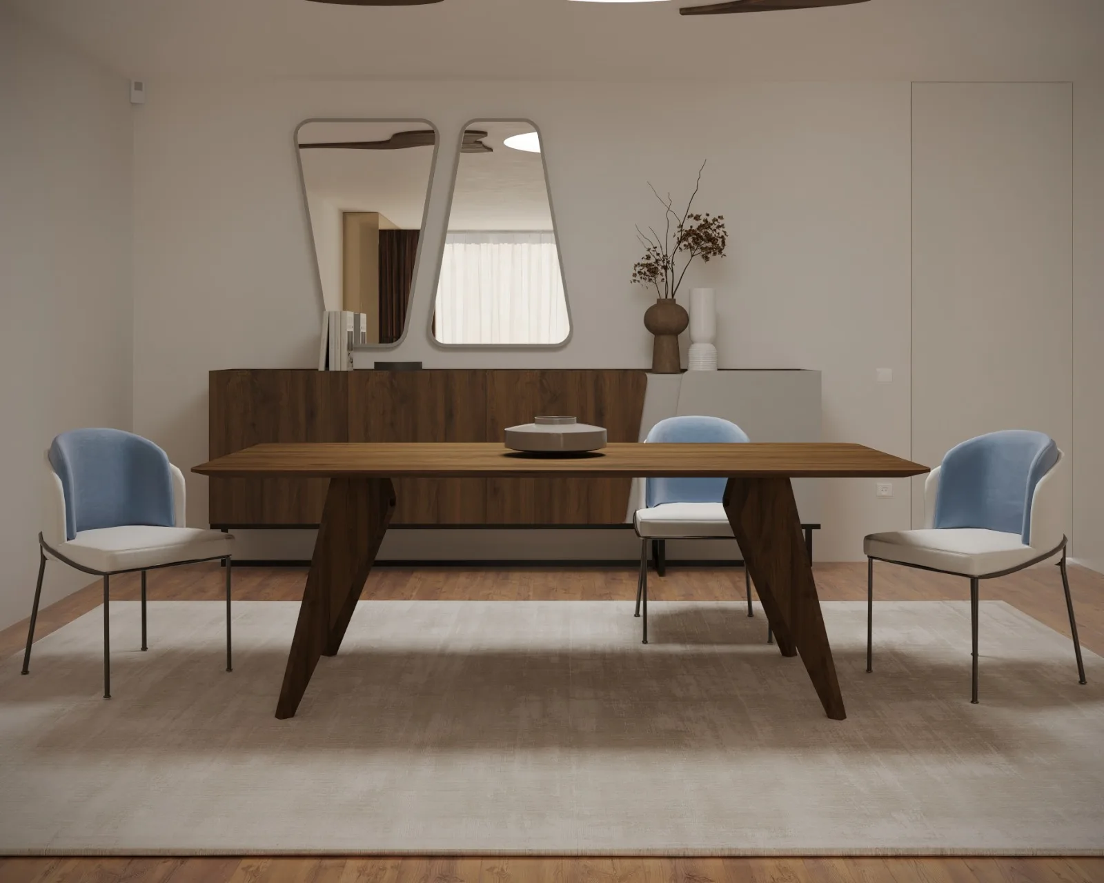 Miroir Et Coiffeuse Aux Formes Douces — vue 3