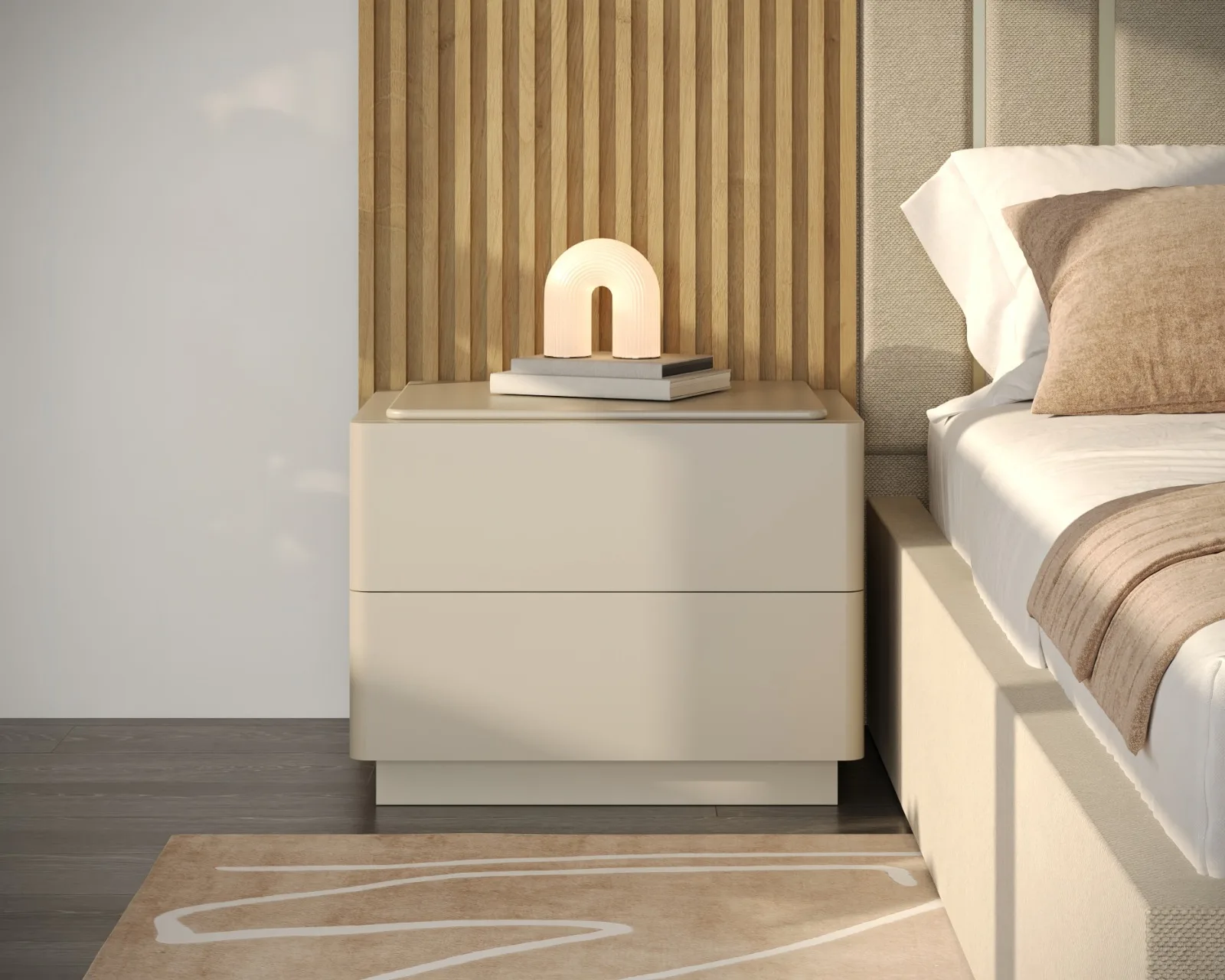 Chambre Avec Tête De Lit Texturée — vue 2
