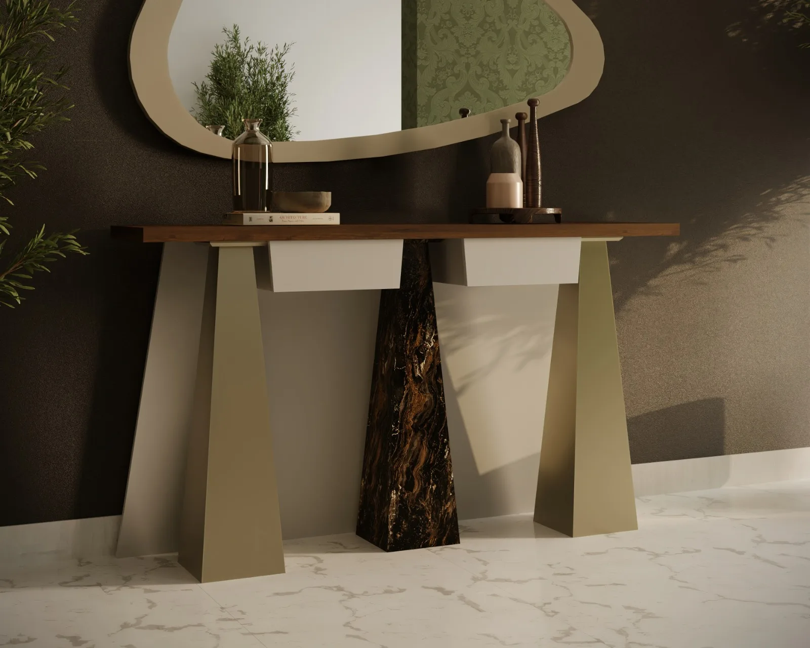 Coiffeuse Et Miroir Organique — vue 2