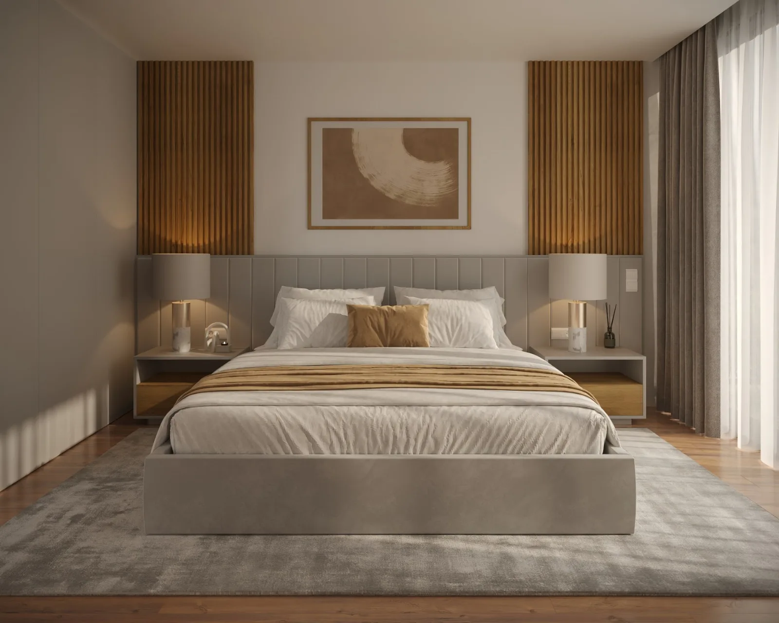 Chambre En Bois Aux Tons Naturels — aménagement intérieur sur mesure