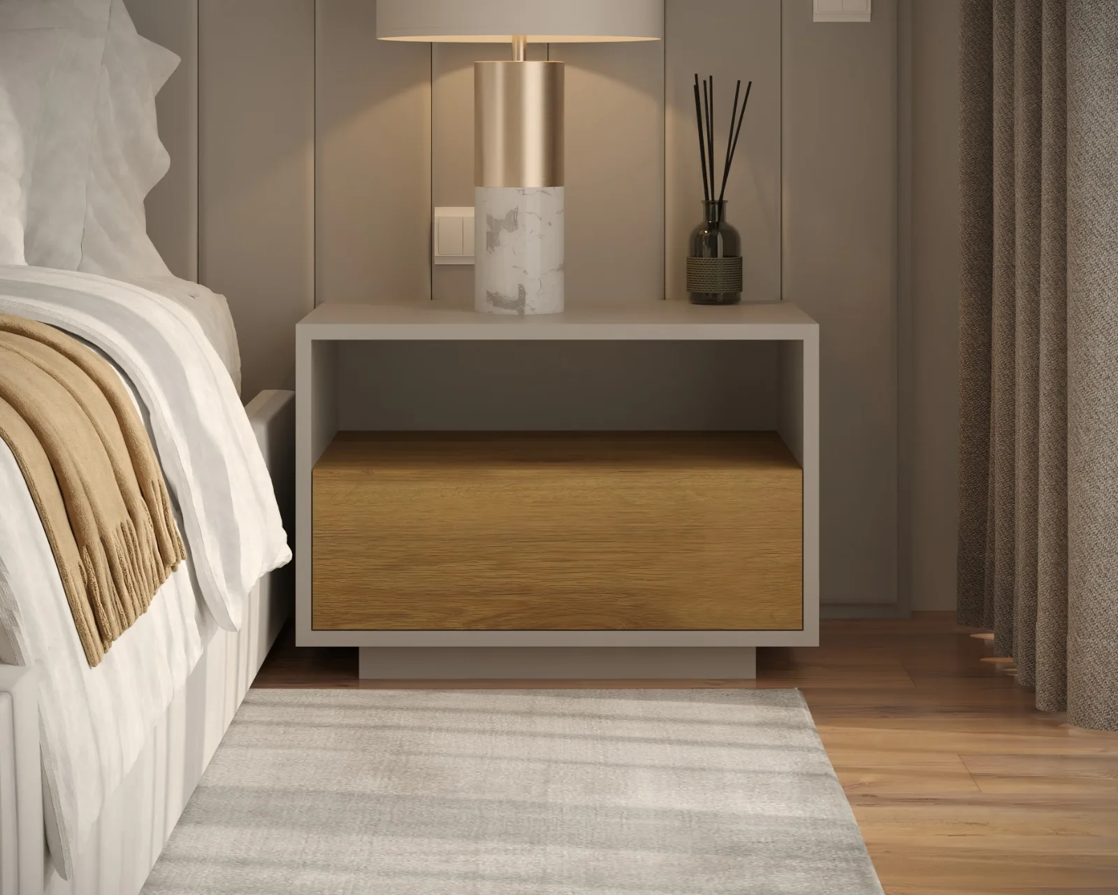 Chambre En Bois Aux Tons Naturels — vue 2